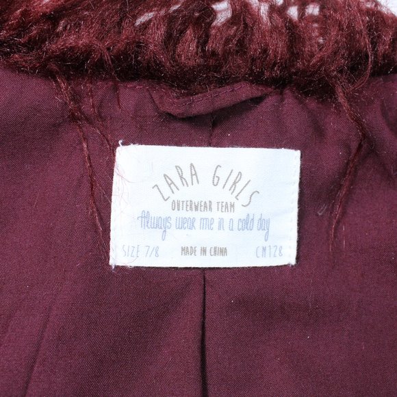 Zara Girls Outerwear Vest Burgundy 7/8 - Picture 7 of 10